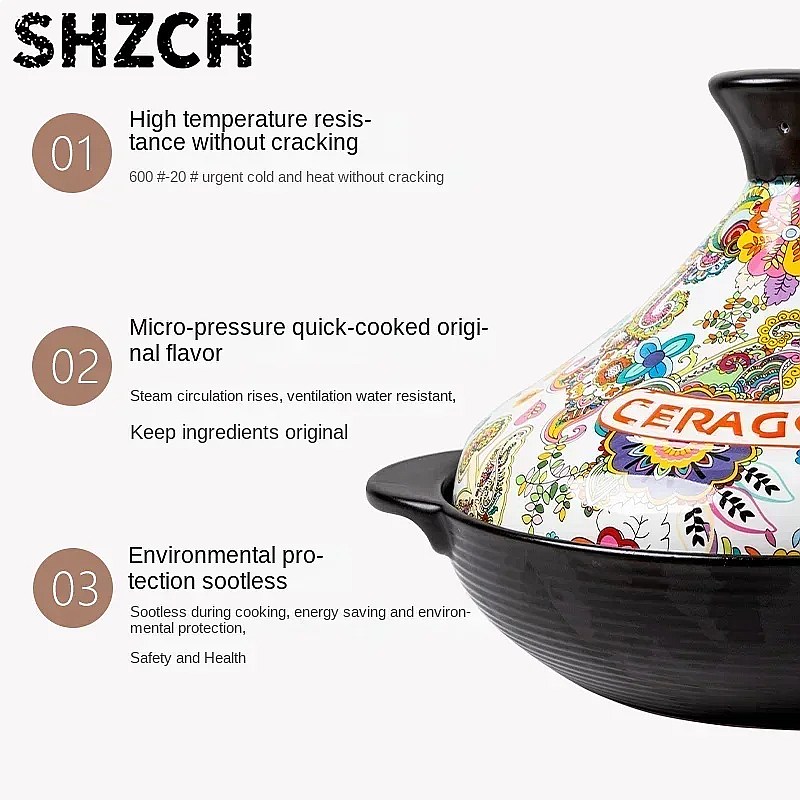 Panci Tagine Keramik 2L, Panci - Tagine Clay Pot ulasan dan harga